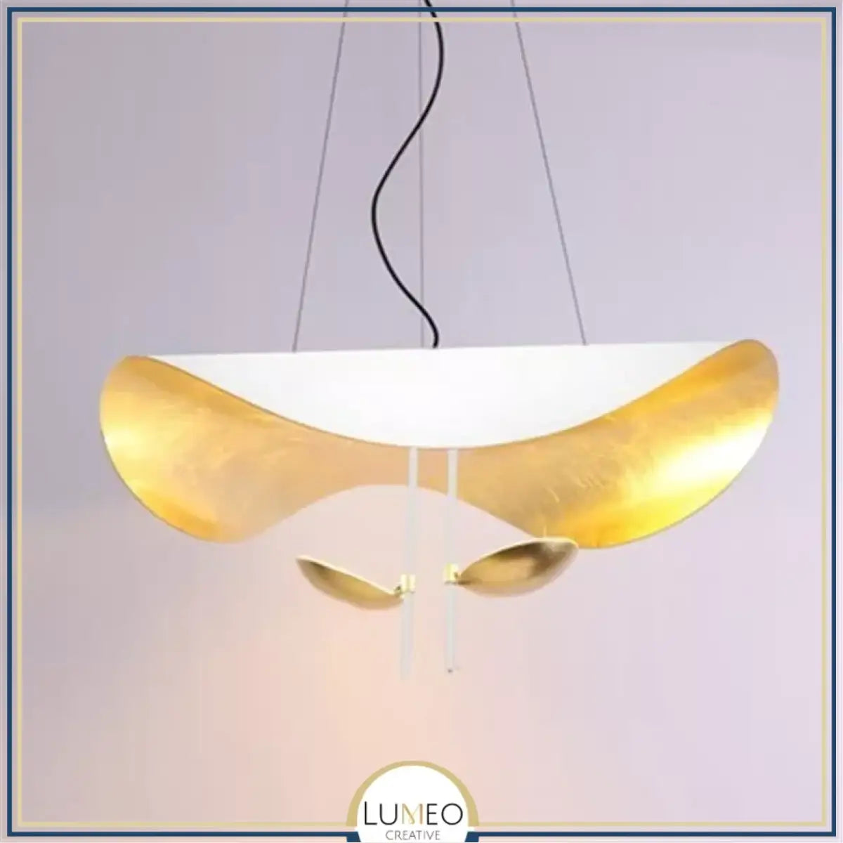 Suspension chic au design moderne | Noir & or ou blanche & or