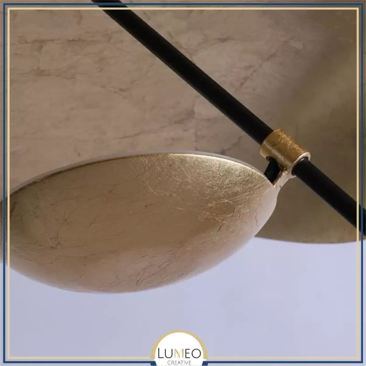 Suspension chic au design moderne | Noir & or ou blanche & or