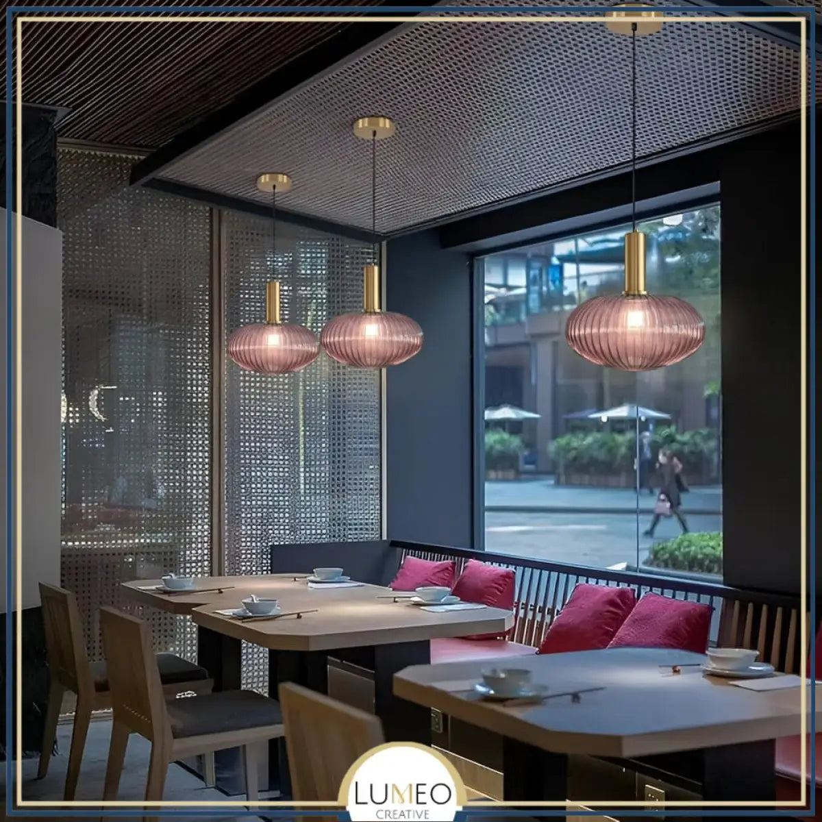 suspension en verre restaurent