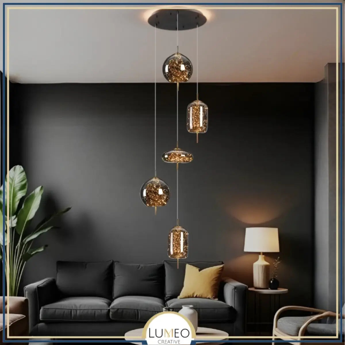 Suspension chic LED en verre soufflé | Magie lumineuse & élégance aérienne