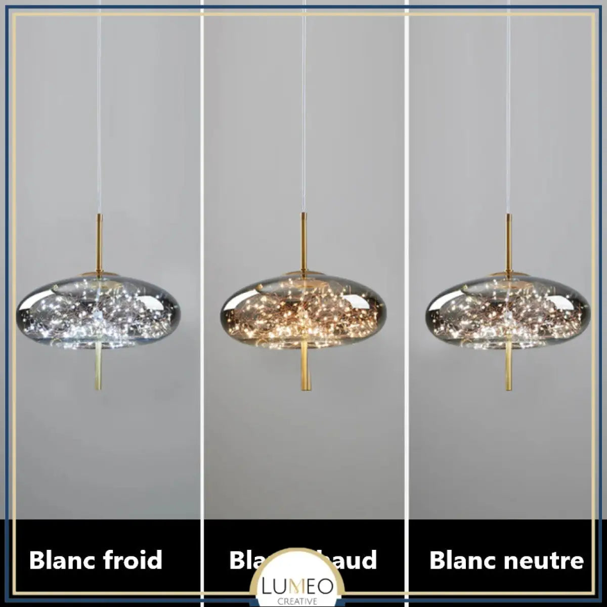 Suspension chic LED en verre soufflé | Magie lumineuse & élégance aérienne