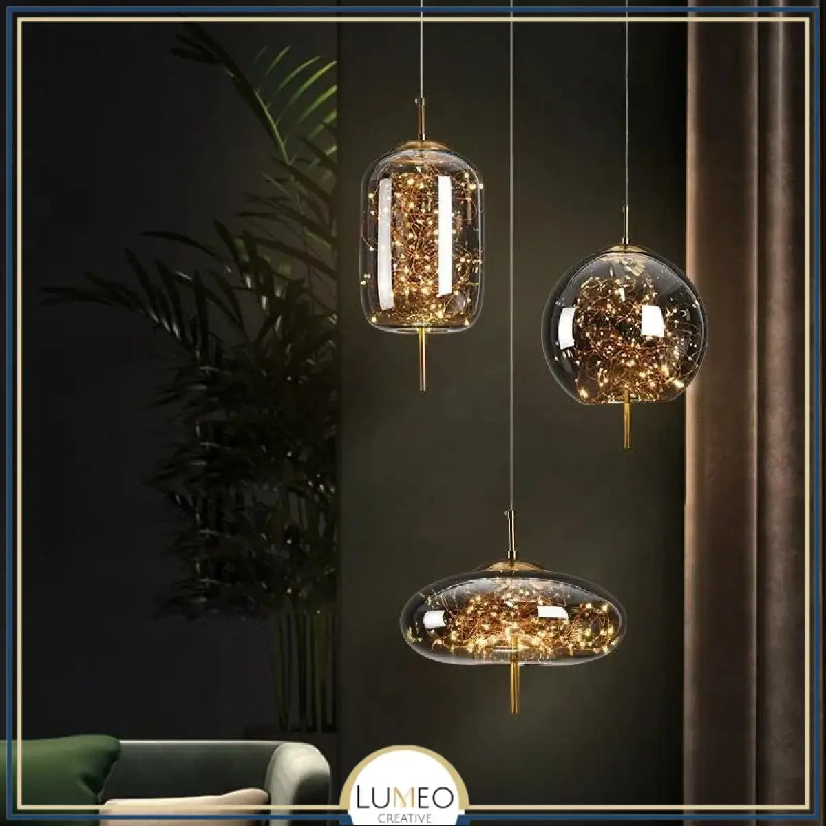 Suspension chic LED en verre soufflé | Magie lumineuse & élégance aérienne