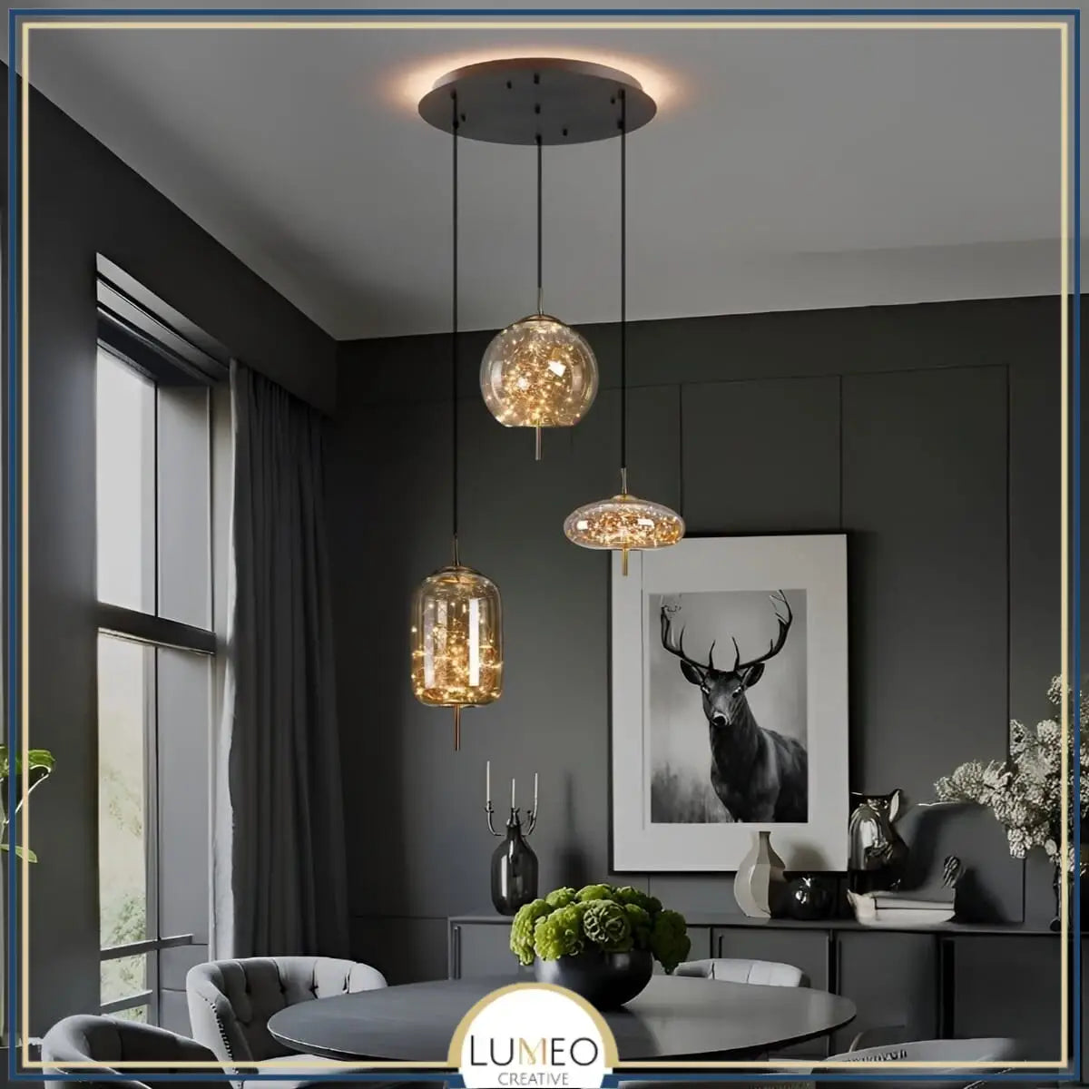 Suspension chic LED en verre soufflé | Magie lumineuse & élégance aérienne