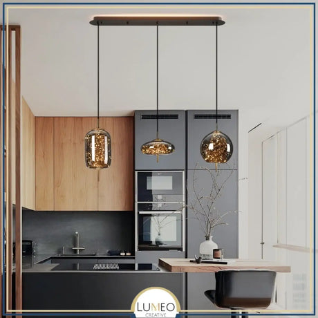 Suspension chic LED en verre soufflé | Magie lumineuse & élégance aérienne