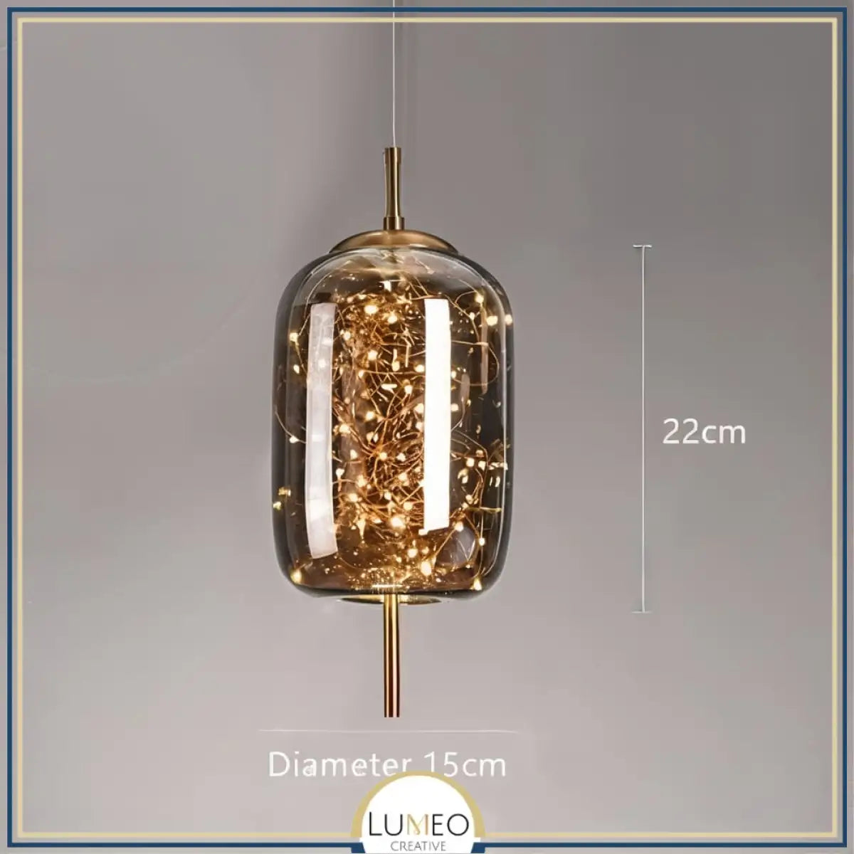 Suspension chic LED en verre soufflé | Magie lumineuse & élégance aérienne A Gris fumé / Blanc froid