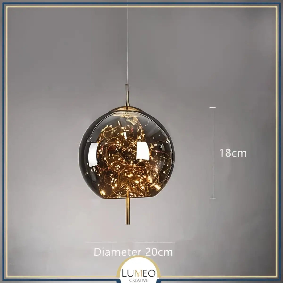 Suspension chic LED en verre soufflé | Magie lumineuse & élégance aérienne B Gris fumé / Blanc froid