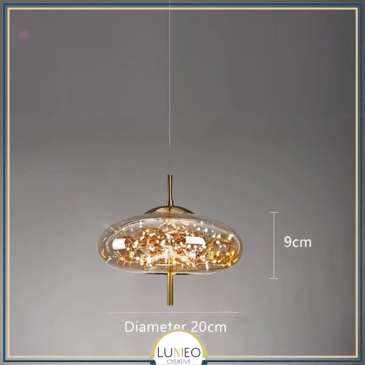 Suspension chic LED en verre soufflé | Magie lumineuse & élégance aérienne C Ambre / Blanc froid