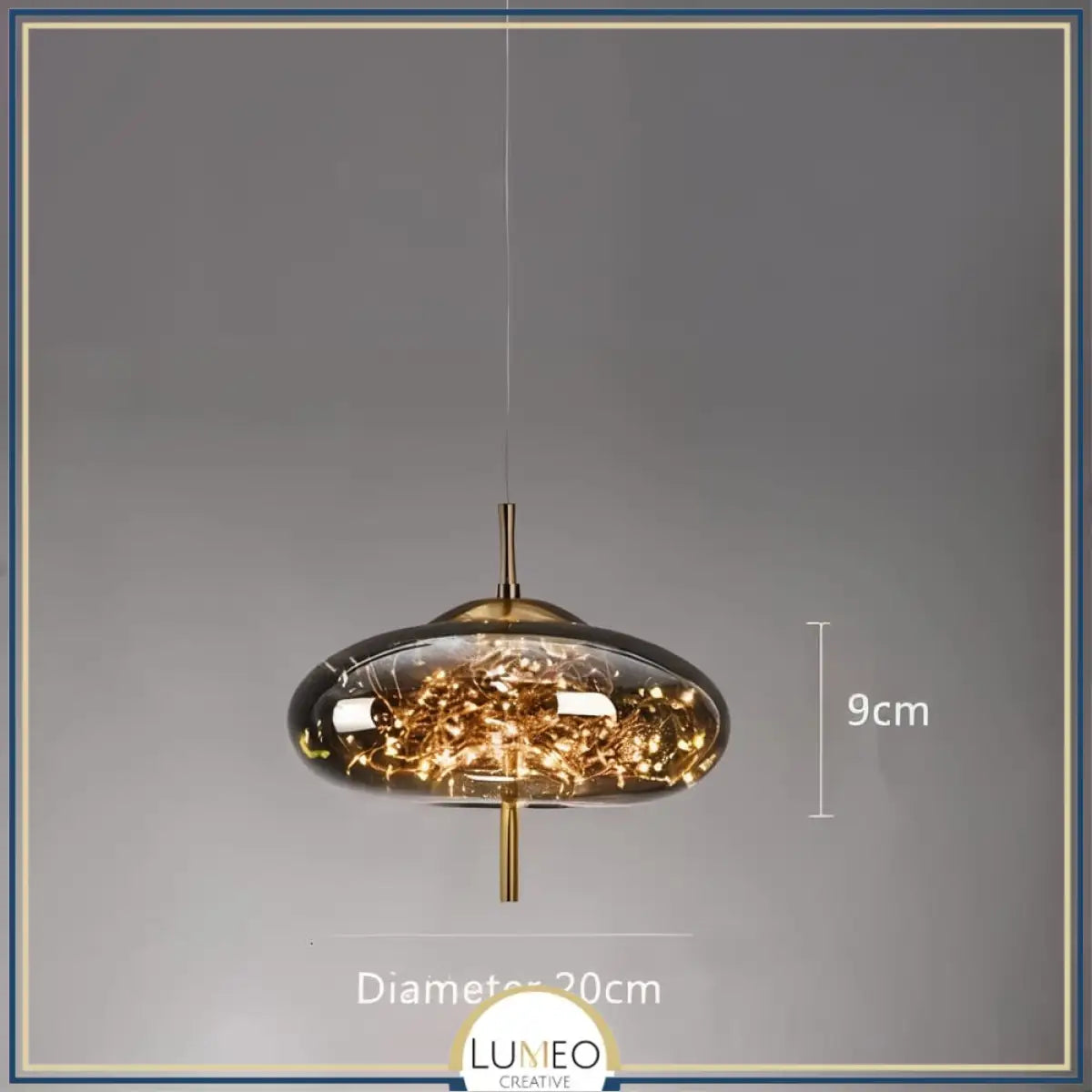 Suspension chic LED en verre soufflé | Magie lumineuse & élégance aérienne C Gris fumé / Blanc froid