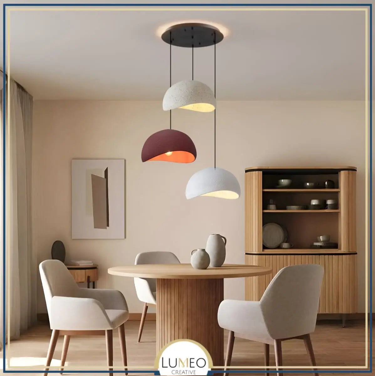 Suspension ciment style Wab Multicolor pour salle à manger moderne