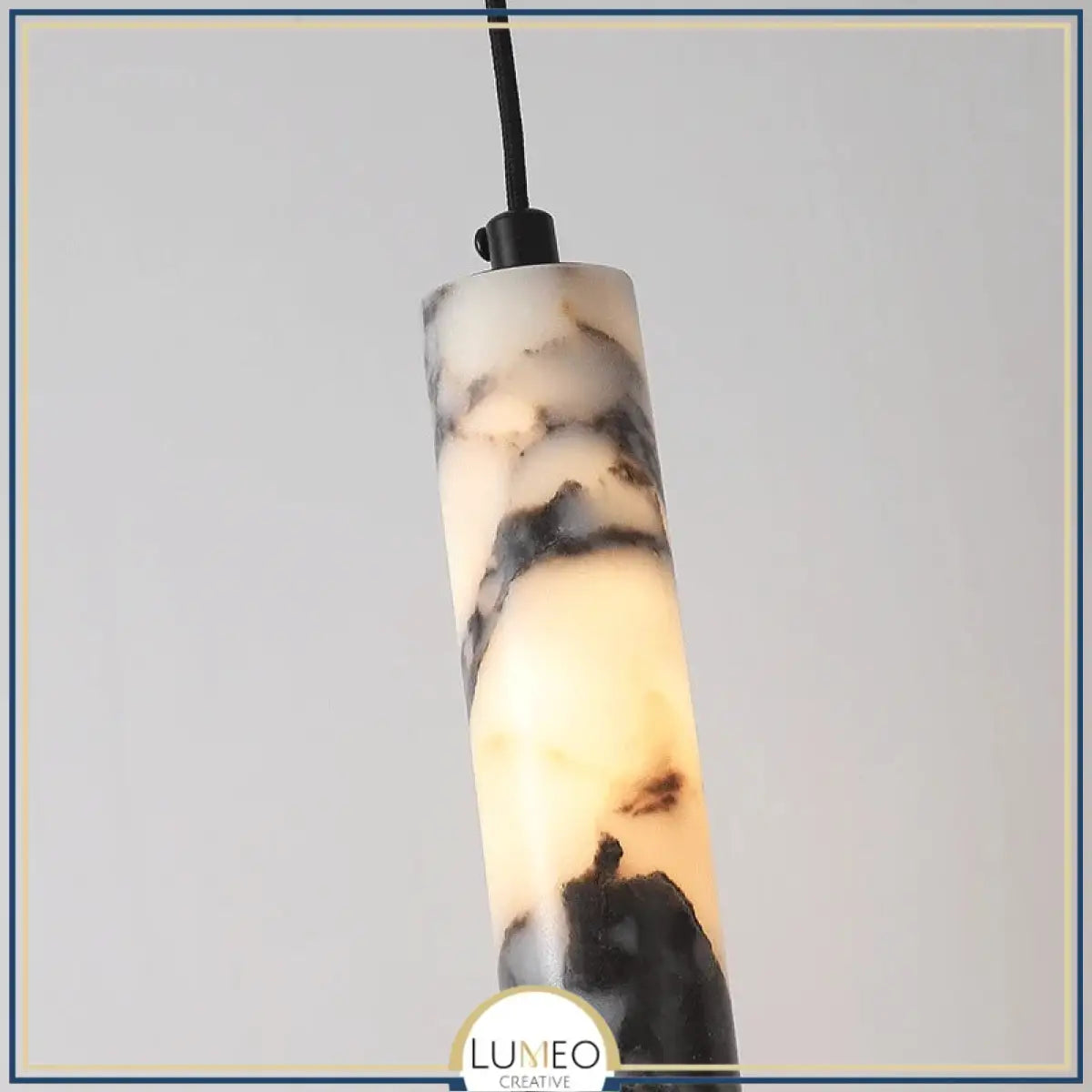 Suspension cylindrique en marbre | Luminaire chic & élégant