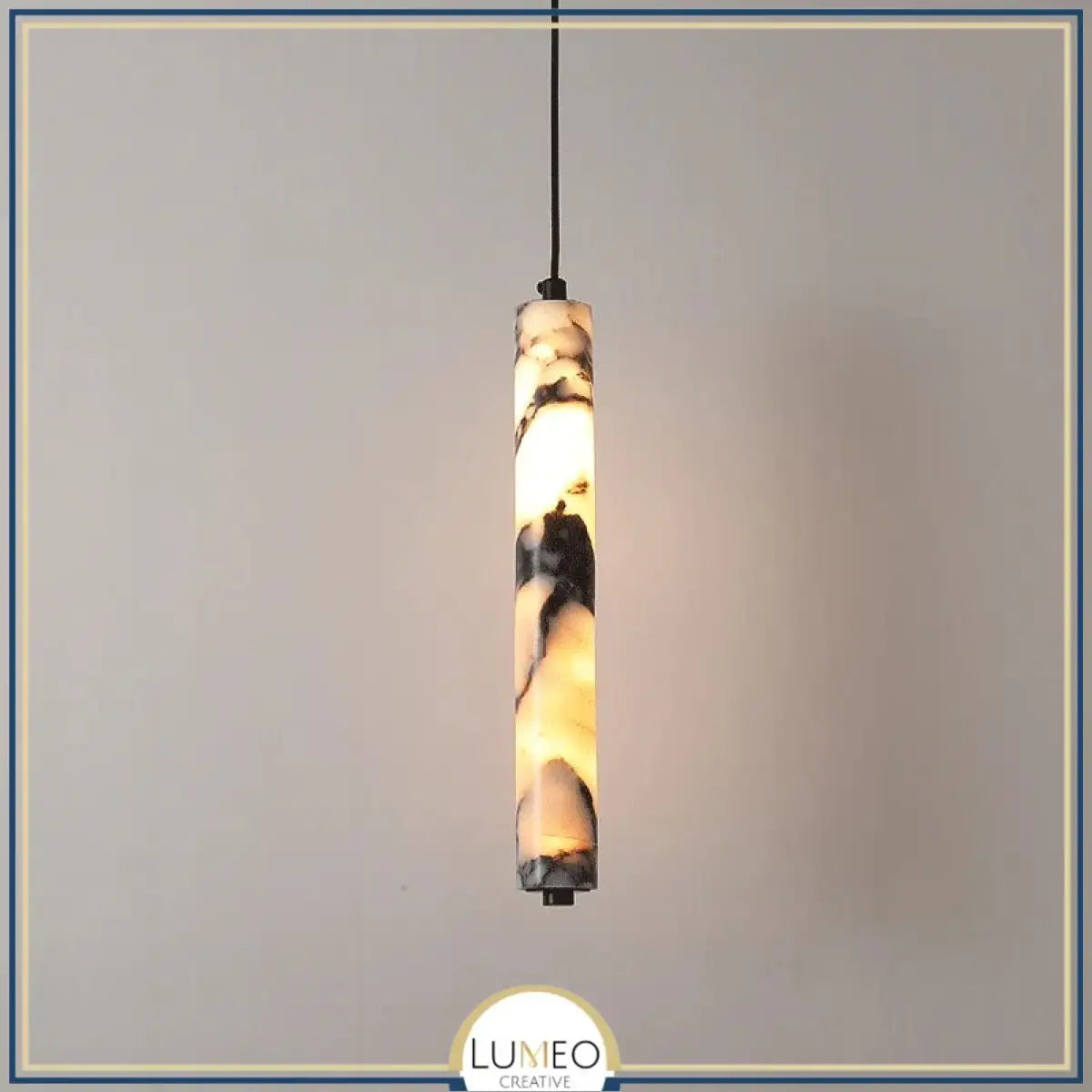 Suspension cylindrique en marbre | Luminaire chic & élégant
