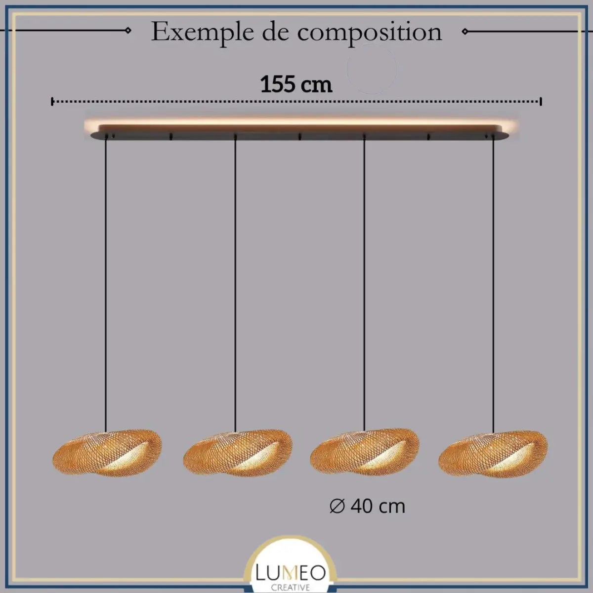 Suspension design en rotin tressé | Forme organique et chaleureuse