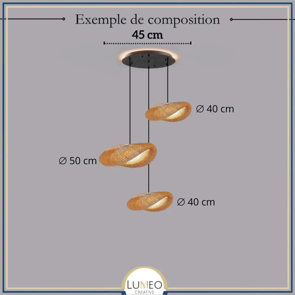 Suspension design en rotin tressé | Forme organique et chaleureuse