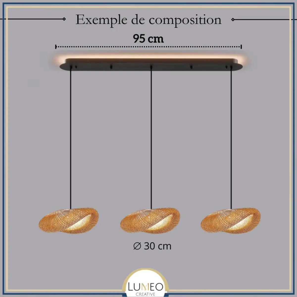 Suspension design en rotin tressé | Forme organique et chaleureuse
