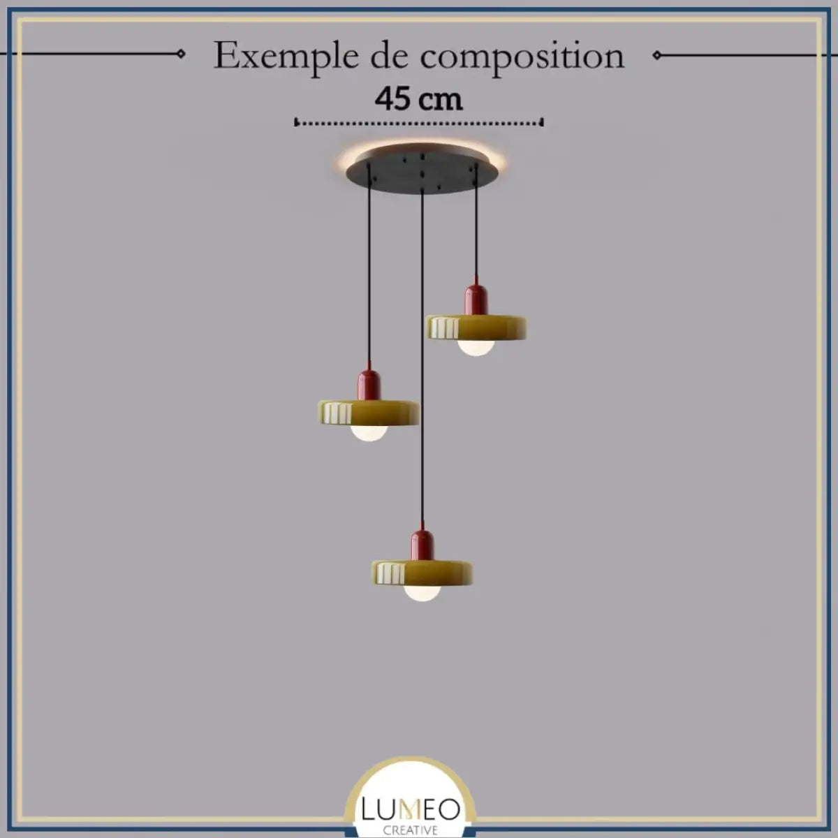 Suspension design pop & colorée | Éclat rétro