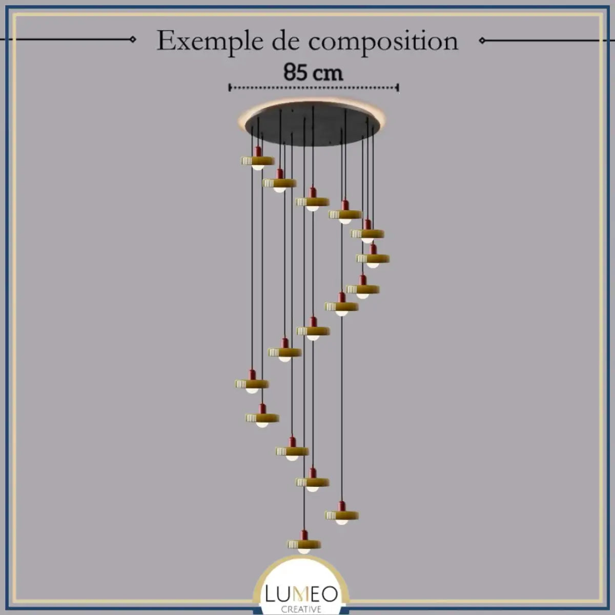 Suspension design pop & colorée | Éclat rétro