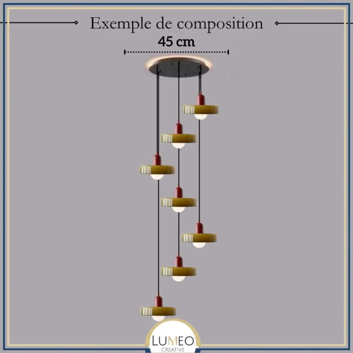 Suspension design pop & colorée | Éclat rétro