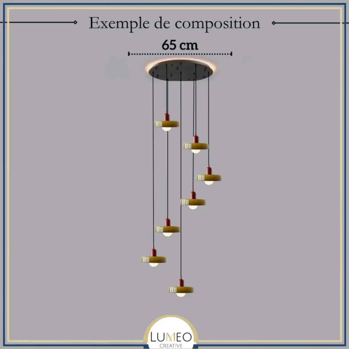 Suspension design pop & colorée | Éclat rétro