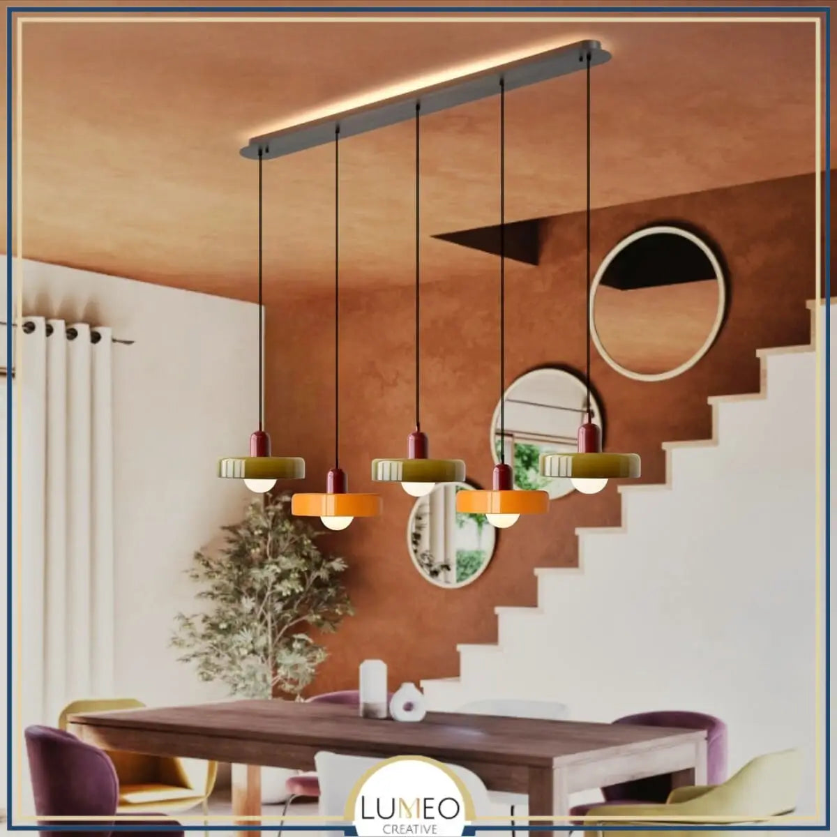 Suspension design pop & colorée | Éclat rétro