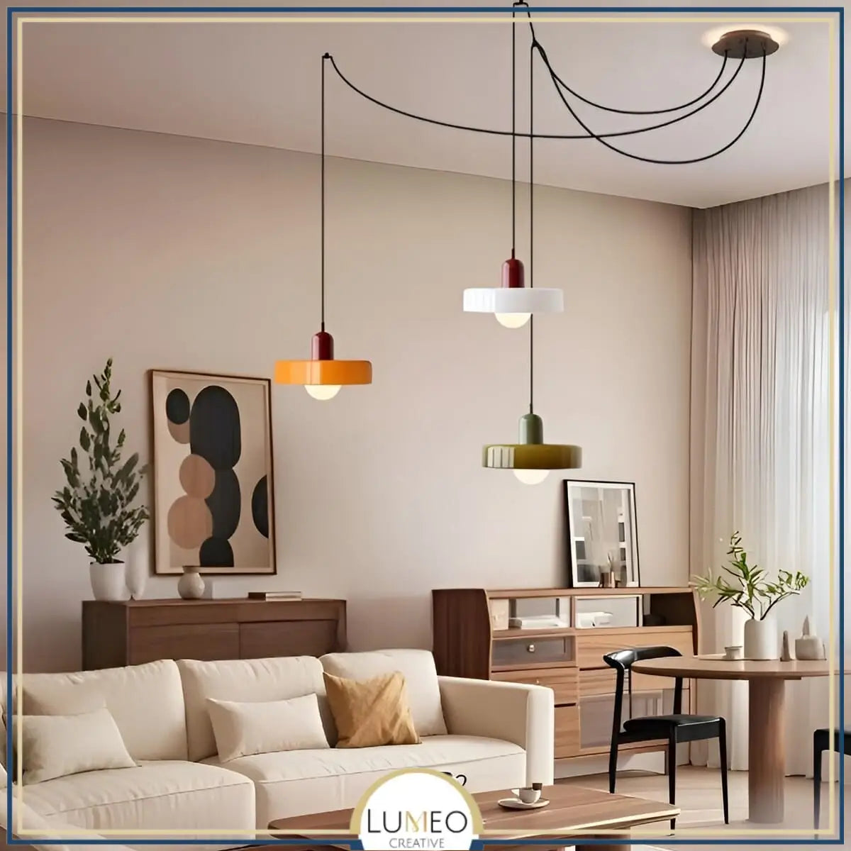 Suspension design pop & colorée | Éclat rétro