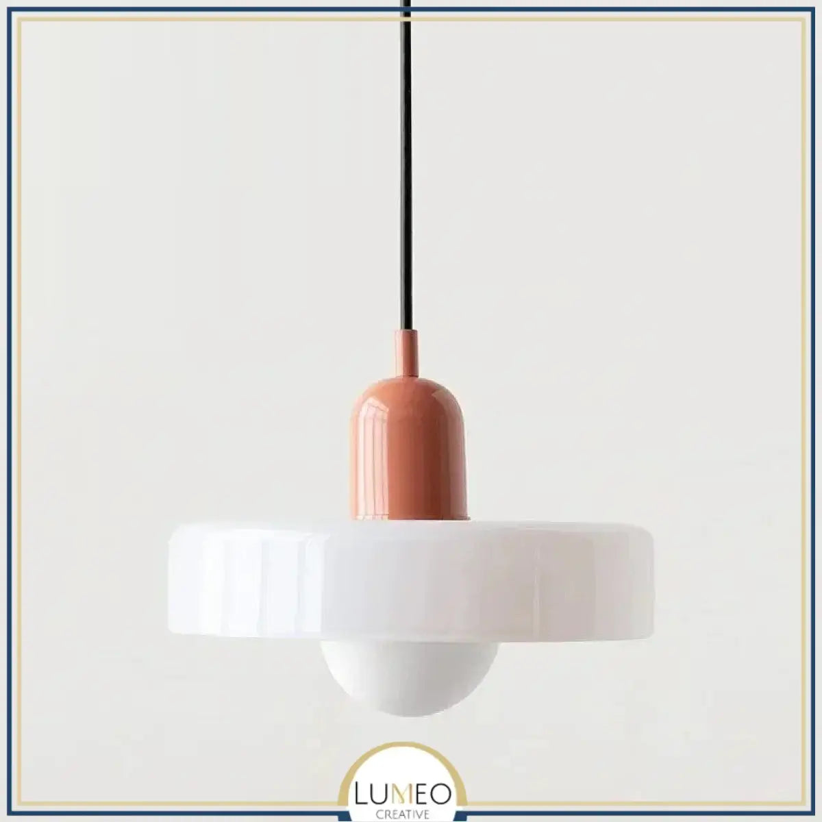 Suspension design pop & colorée | Éclat rétro Blanc / Rose