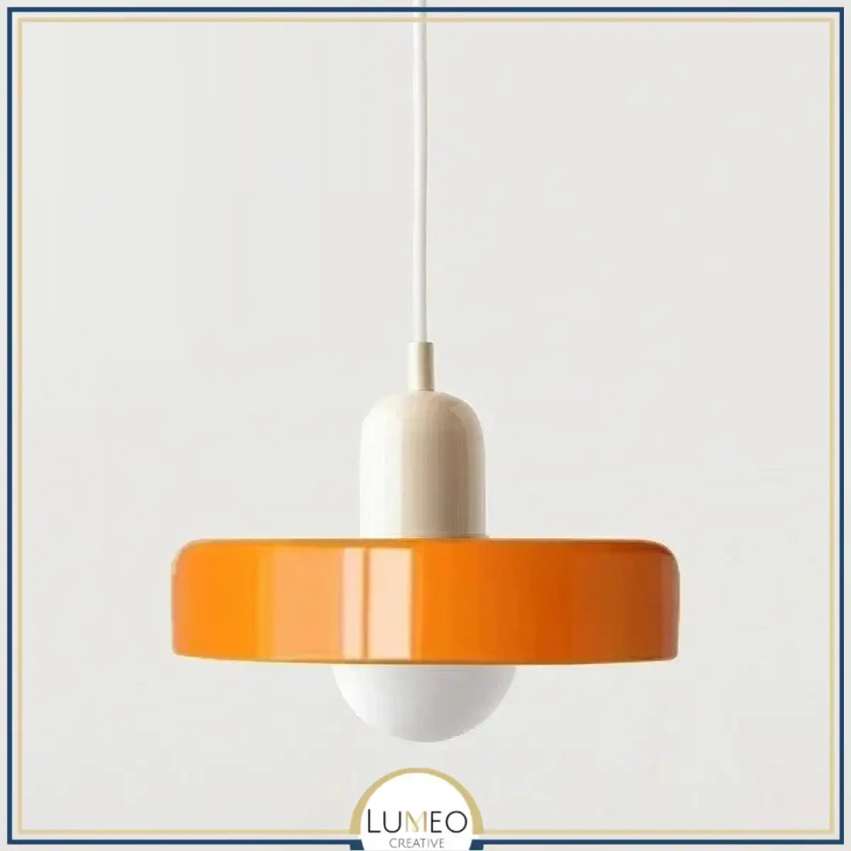 Suspension design pop & colorée | Éclat rétro Orange / Blanc