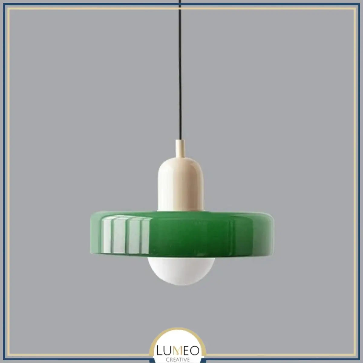 Suspension design pop & colorée | Éclat rétro Vert impérial / Blanc