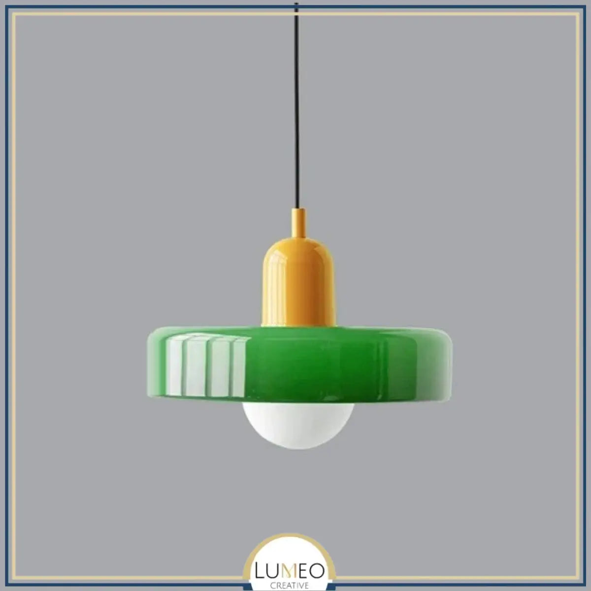 Suspension design pop & colorée | Éclat rétro Vert impérial / Jaune