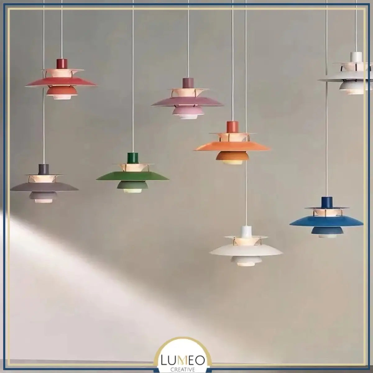 Suspension design soucoupes multicolores | Pop & Rétro chic
