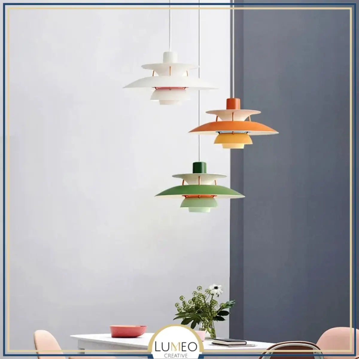 Suspension design soucoupes multicolores | Pop & Rétro chic