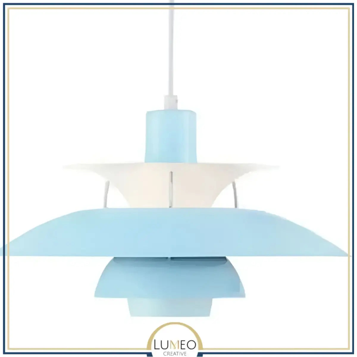 Suspension design soucoupes multicolores | Pop & Rétro chic 30cm / Bleu clair
