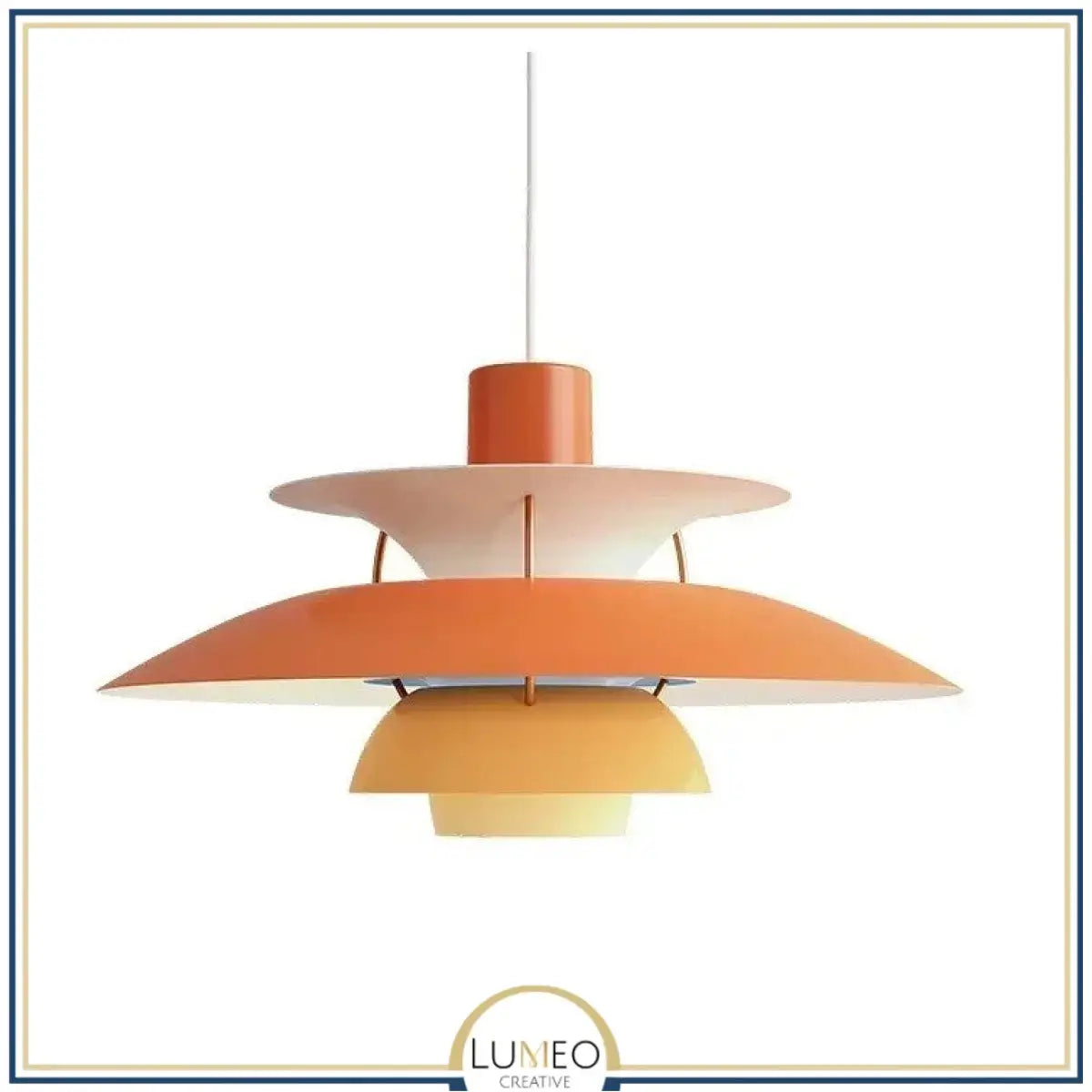 Suspension design soucoupes multicolores | Pop & Rétro chic 30cm / Orange