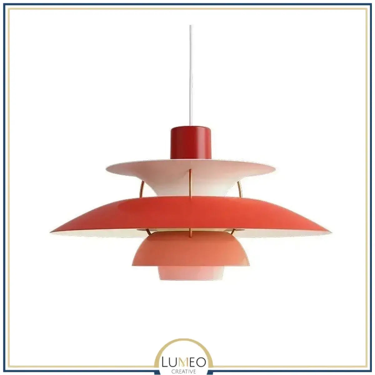 Suspension design soucoupes multicolores | Pop & Rétro chic 30cm / Rouge clair