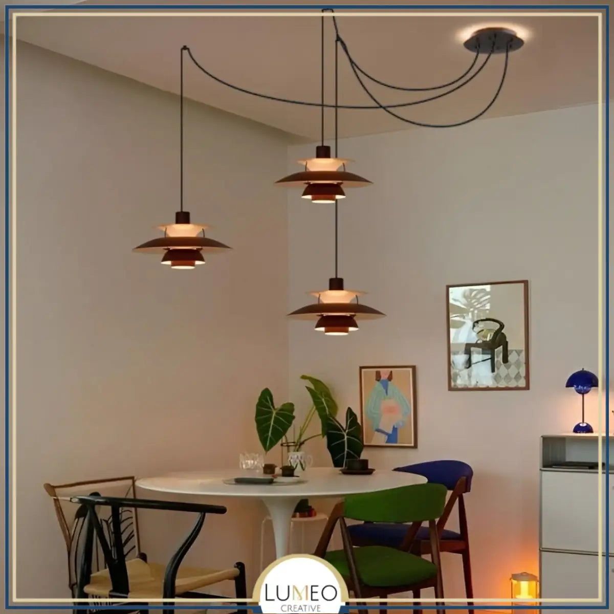 Suspension design soucoupes multicolores | Pop & Rétro chic