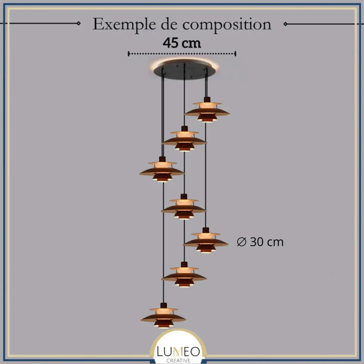 Suspension design soucoupes multicolores | Pop & Rétro chic