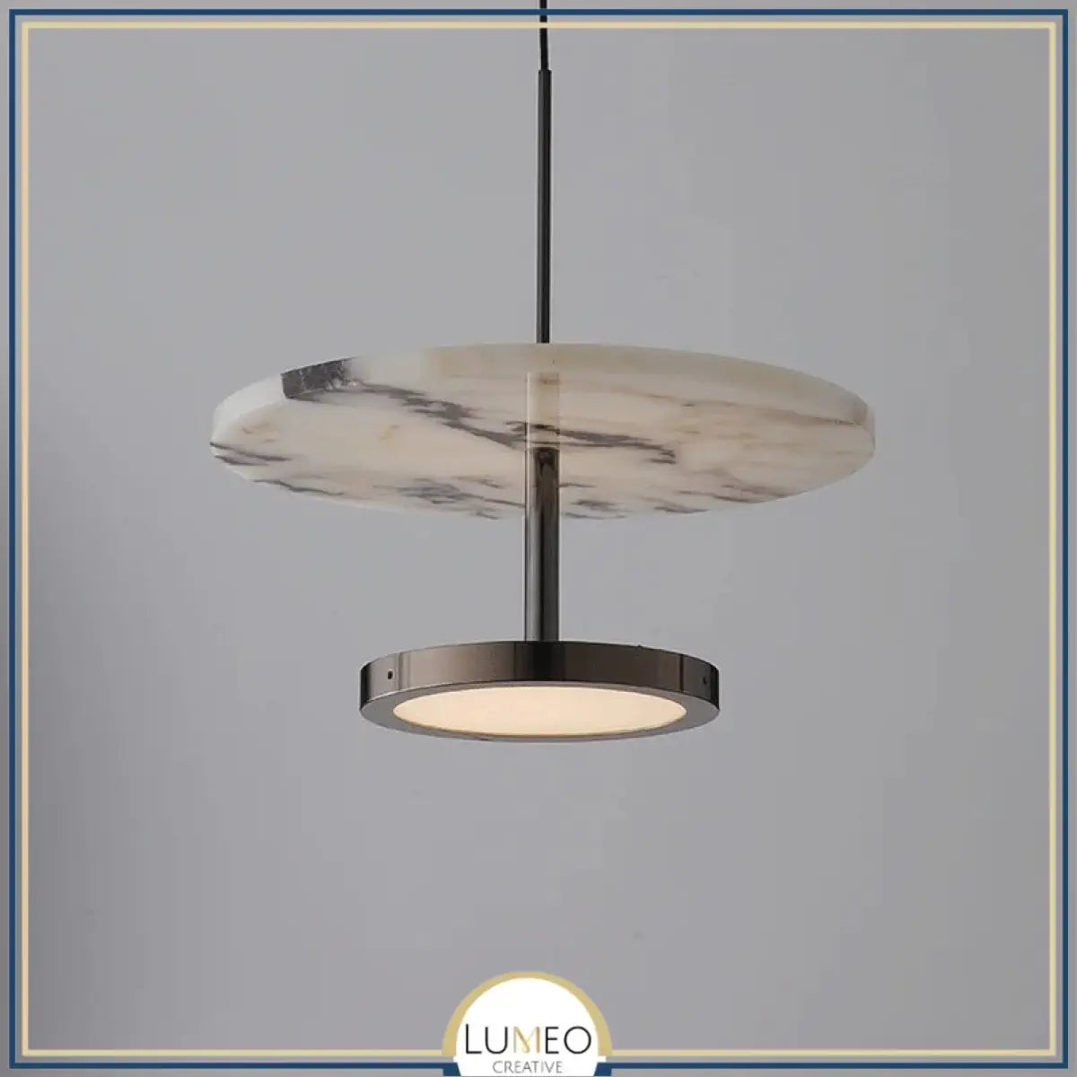 Suspension disque en marbre naturel | Luminaire haut de gamme à LED