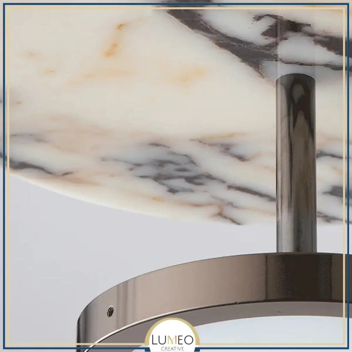 Suspension disque en marbre naturel | Luminaire haut de gamme à LED