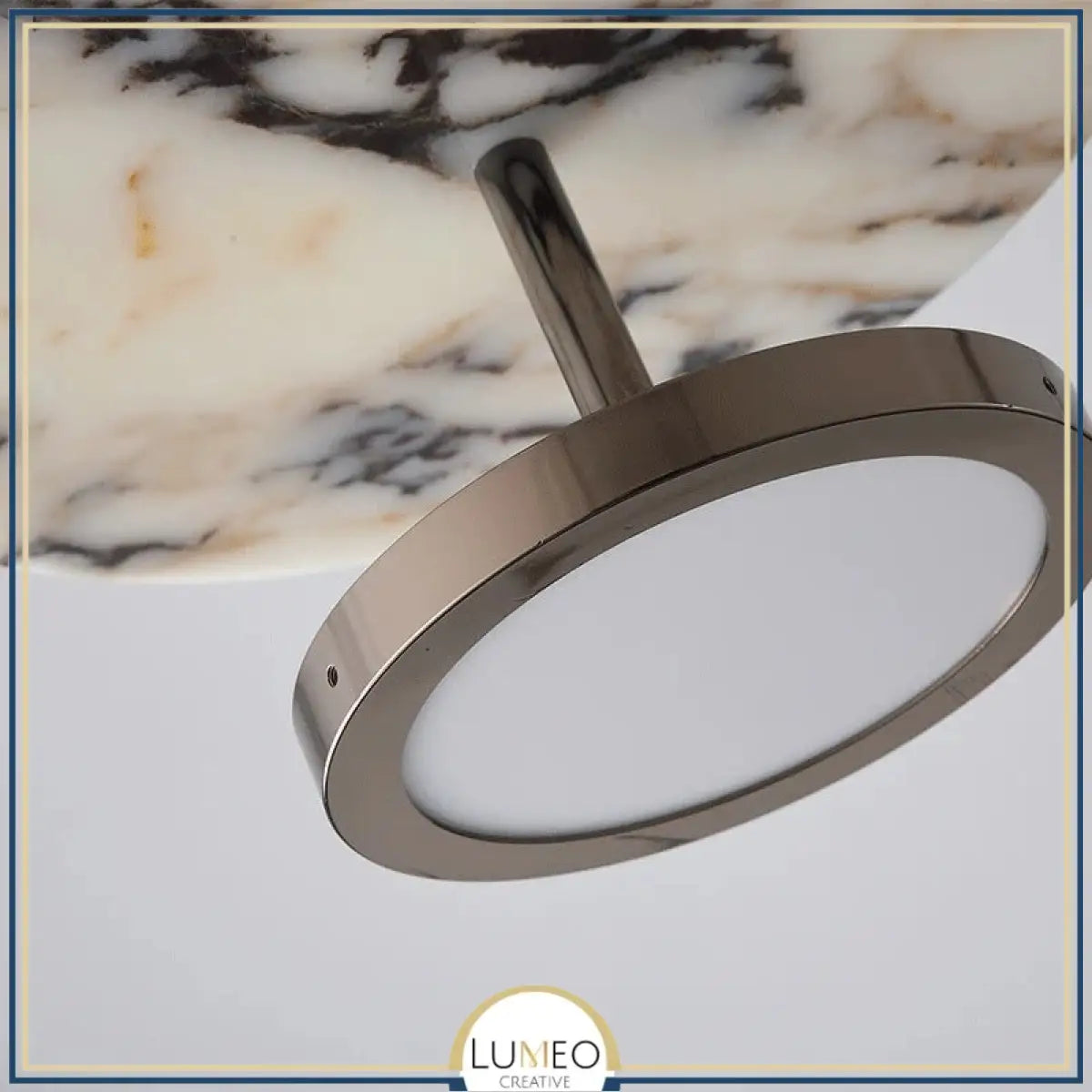 Suspension disque en marbre naturel | Luminaire haut de gamme à LED
