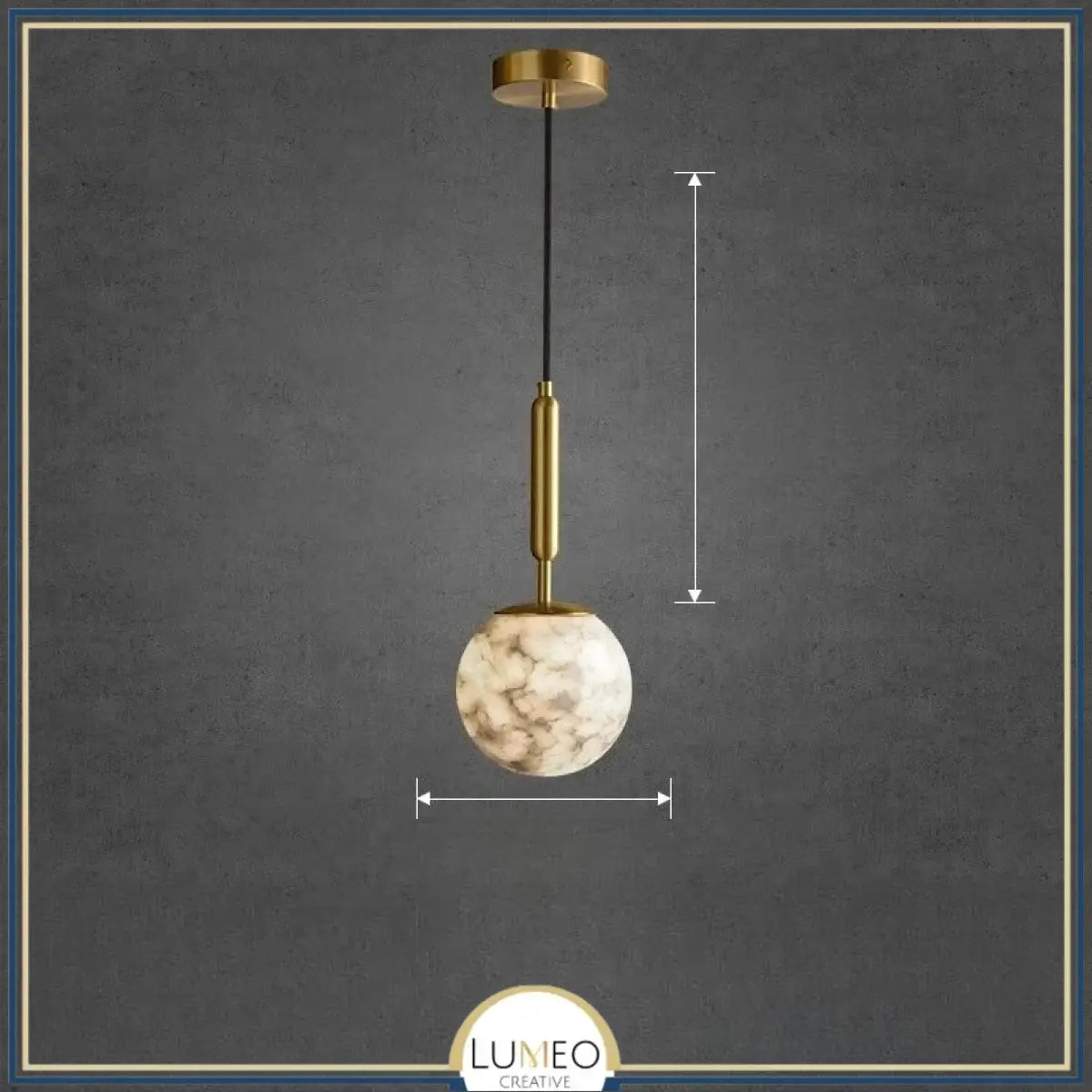 Suspension doré et boule en marbre naturel | Élégance minimaliste et lumière texturée