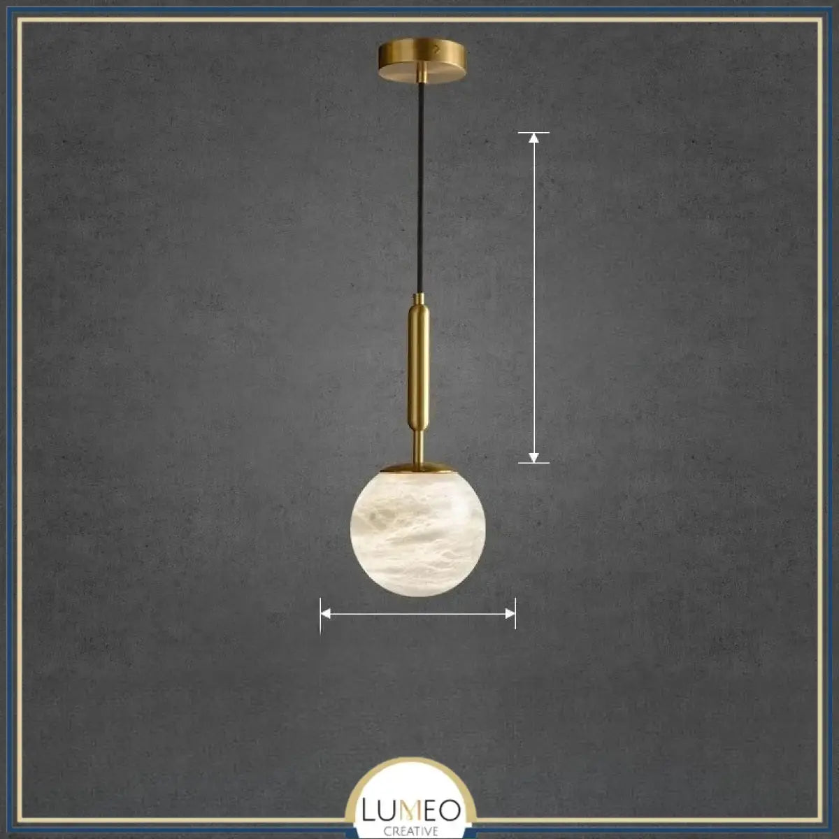 Suspension doré et boule en marbre naturel | Élégance minimaliste et lumière texturée