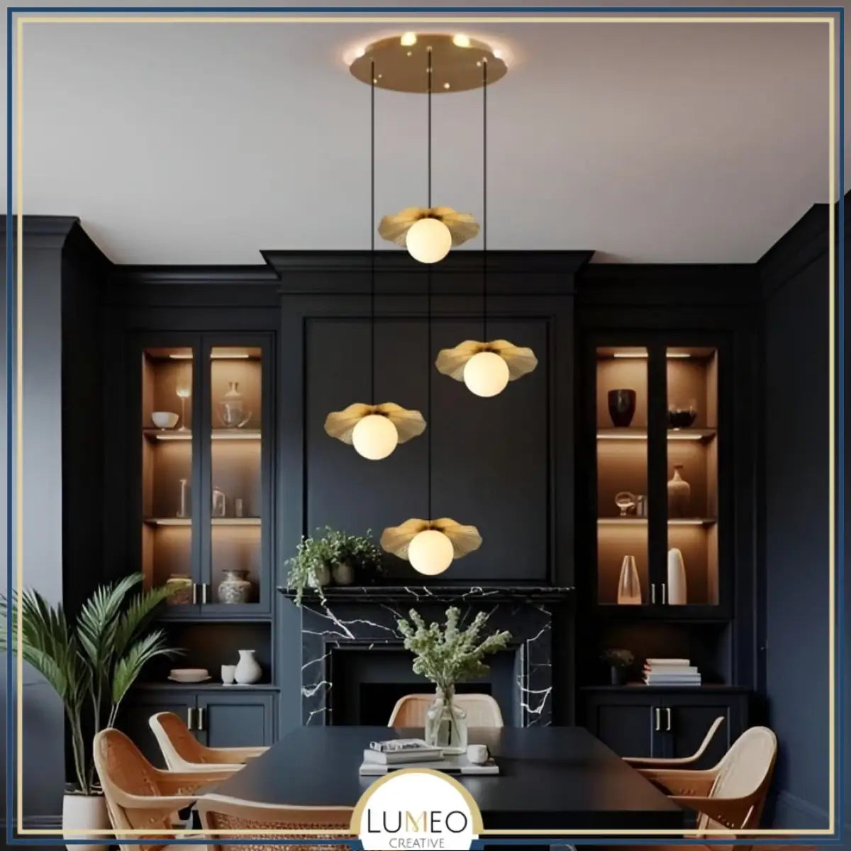 lustre en cuivre salle à manger