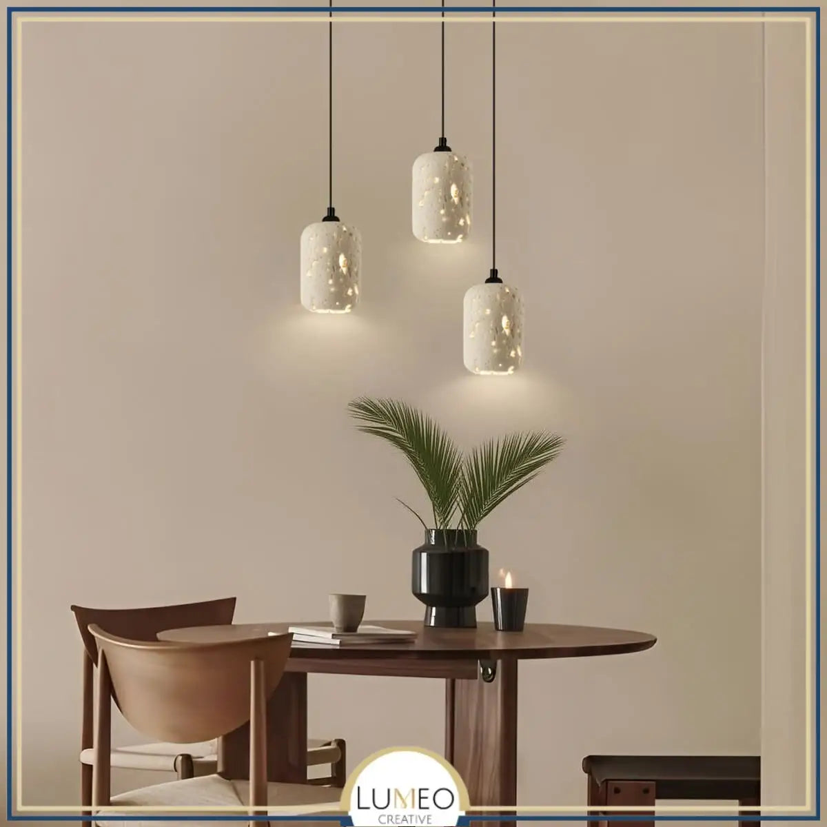 Suspension en pierre naturelle ajourée | Artisanale & Sculpturale