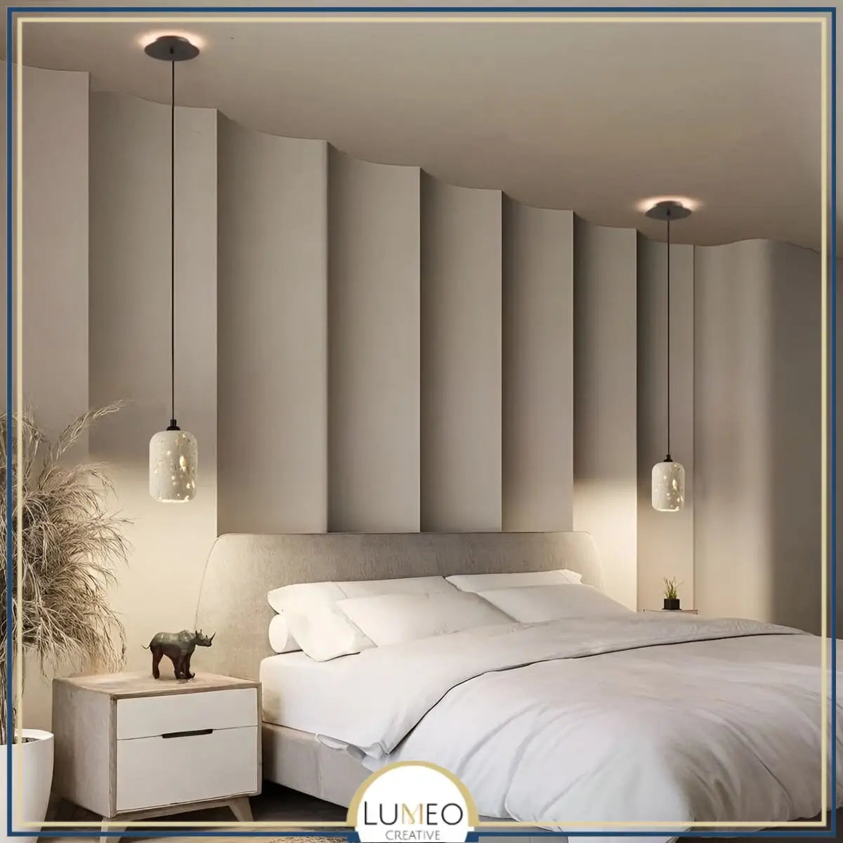 Suspension en pierre naturelle ajourée | Artisanale & Sculpturale