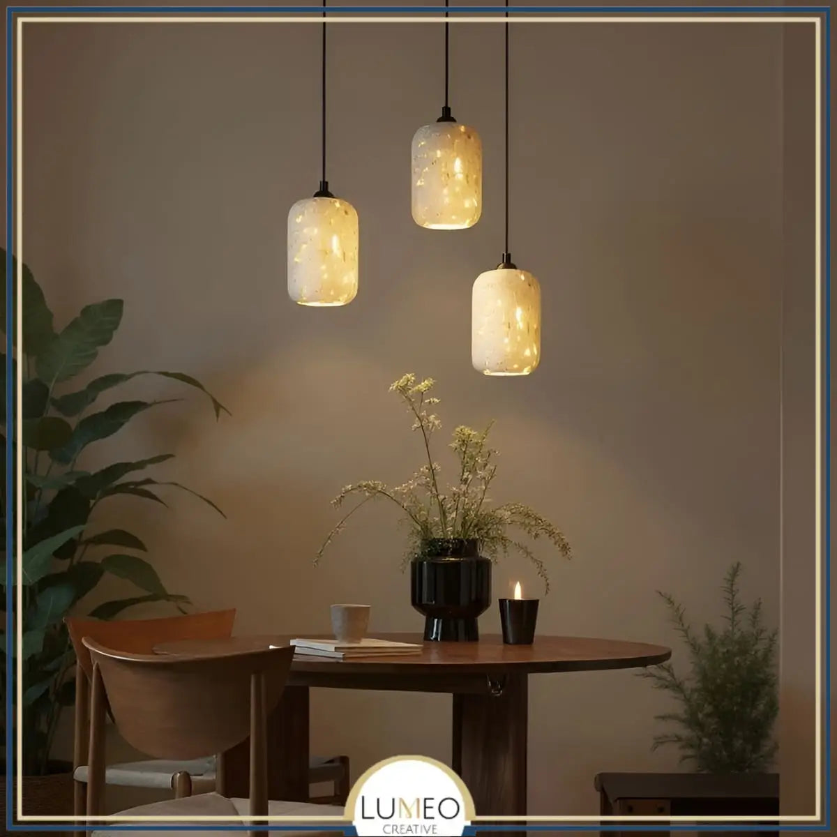 suspension pierre travertin ajouré