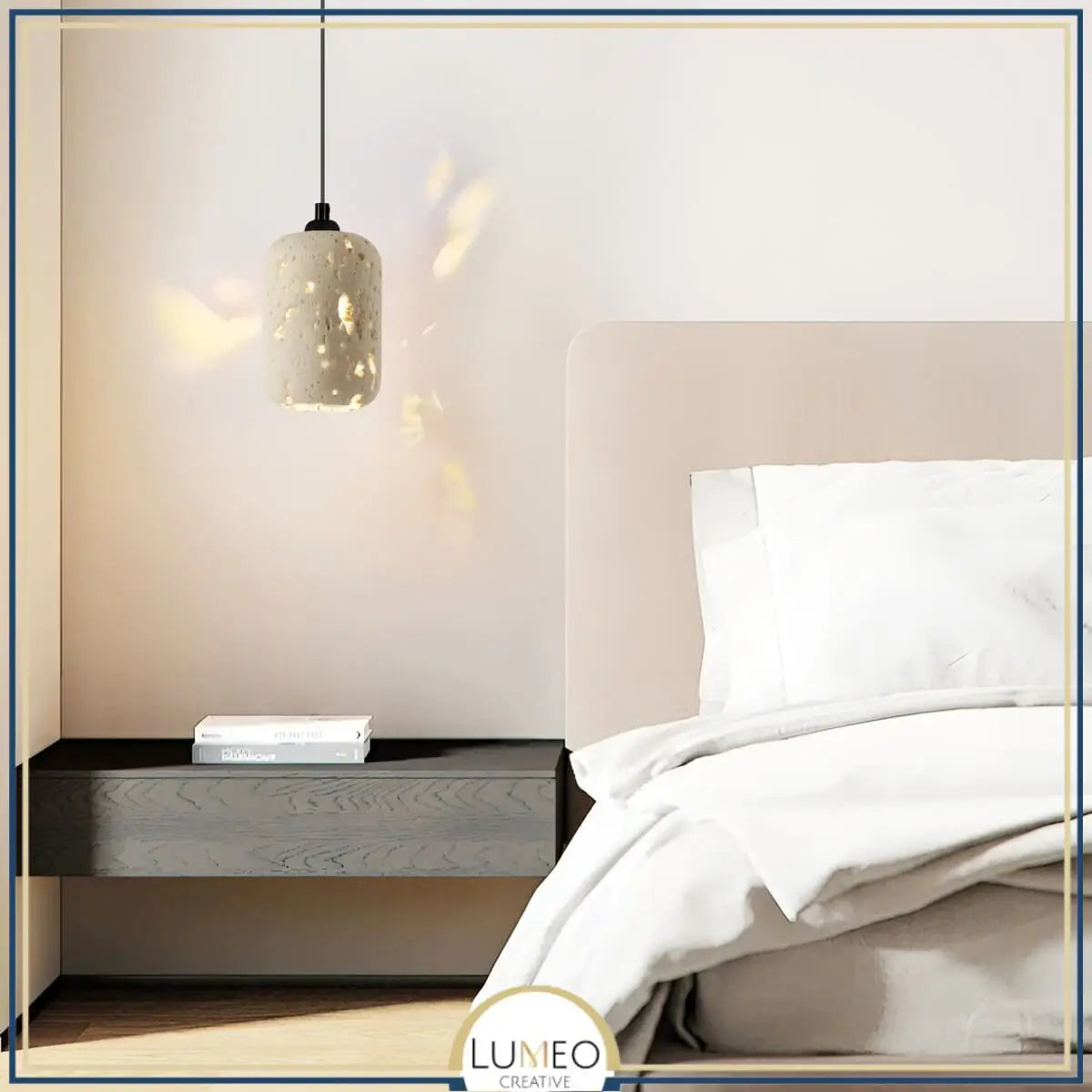 Suspension en pierre naturelle ajourée | Artisanale & Sculpturale