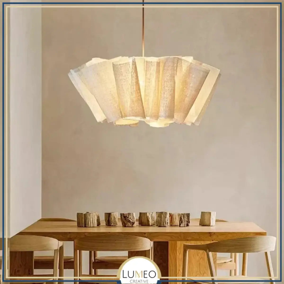 Suspension en tissu plissé bohème | Luminaire doux et poétique