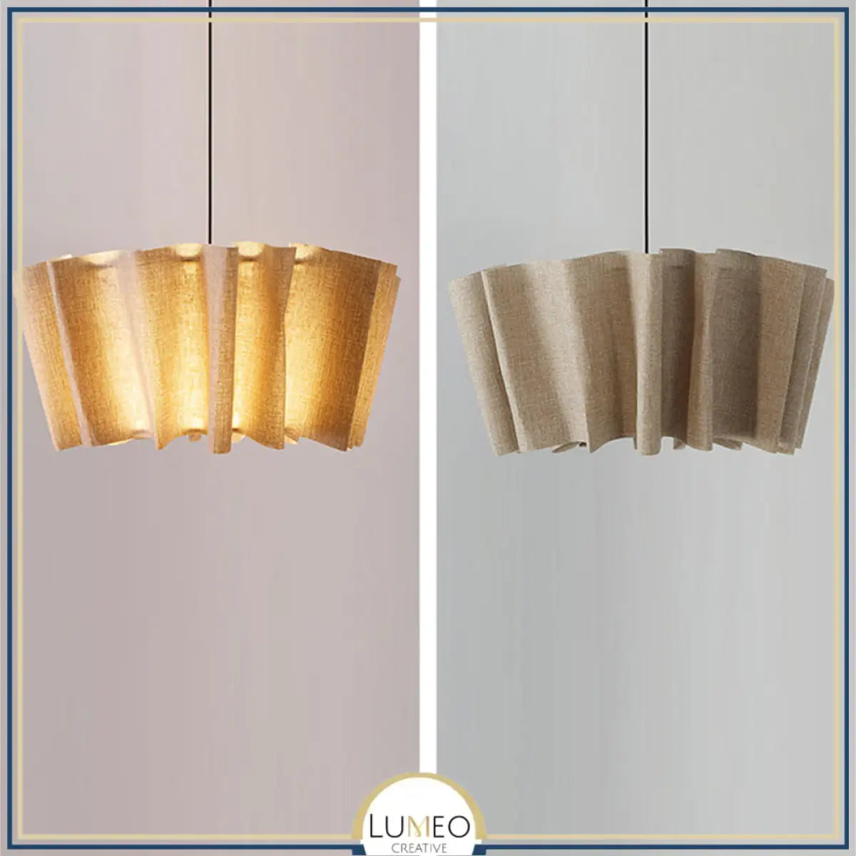 Suspension en tissu plissé bohème | Luminaire doux et poétique