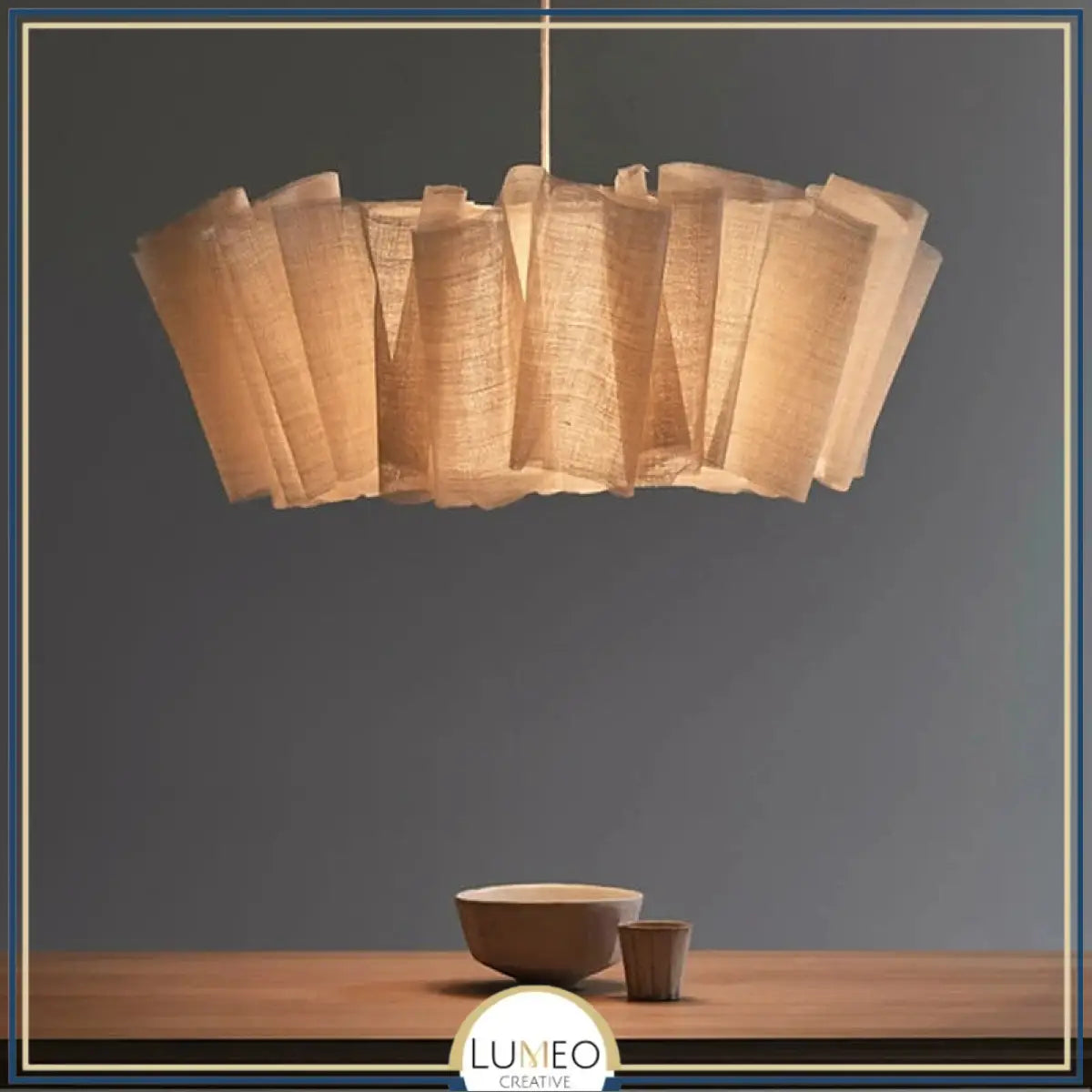 Suspension en tissu plissé bohème | Luminaire doux et poétique