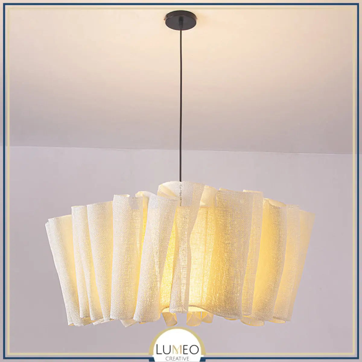 Suspension en tissu plissé bohème | Luminaire doux et poétique
