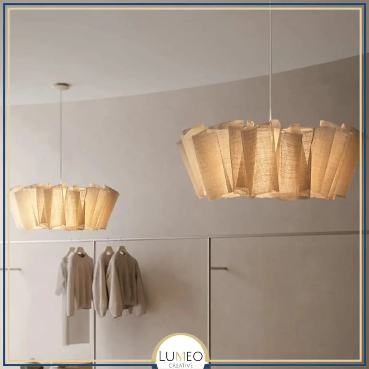 Suspension en tissu plissé bohème | Luminaire doux et poétique